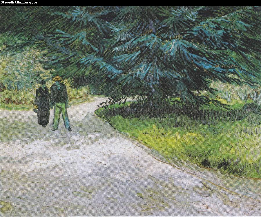 Vincent Van Gogh Couple in the Park at Arles